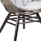 Armen Living King Indoor Outdoor Lounge Chair in Dark Eucalyptus Wood with Truffle Rope and Gray Cushion LCKGCHTRU - alternate 8